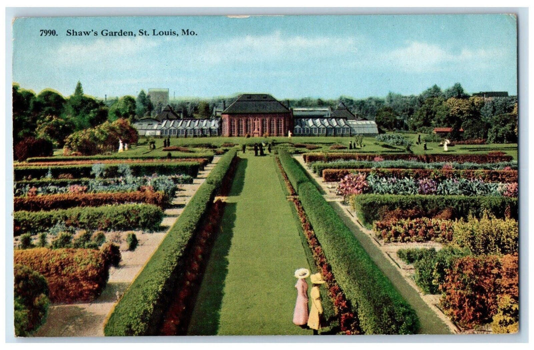 c1910 Shaw's Garden Exterior Flowers St. Louis Missouri Vintage Antique Postcard