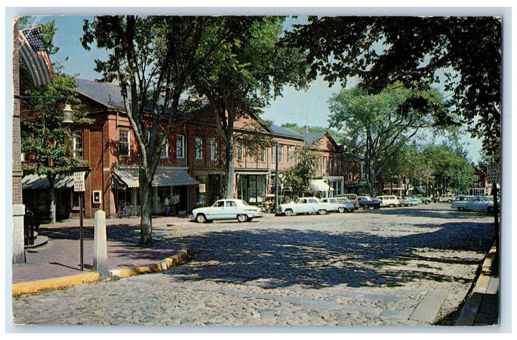 1963 Nantucket's Cobbled Stoned Main Street Nantucket Massachusetts MA Postcard