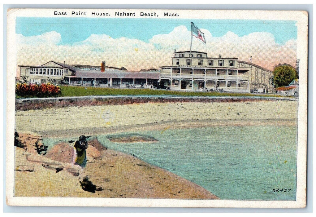 1945 Bass Point House Nahant Beach Massachusetts MA, Janesville MN Postcard