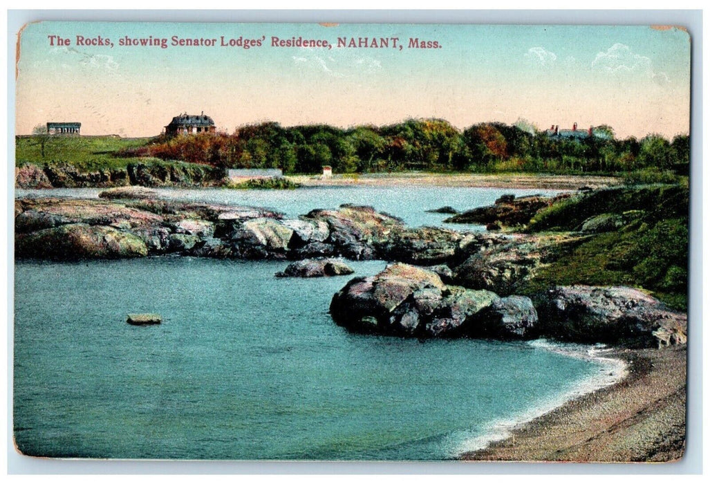 c1910's The Rocks Showing Senator Lodge's Residence Nahant MA Antique Postcard