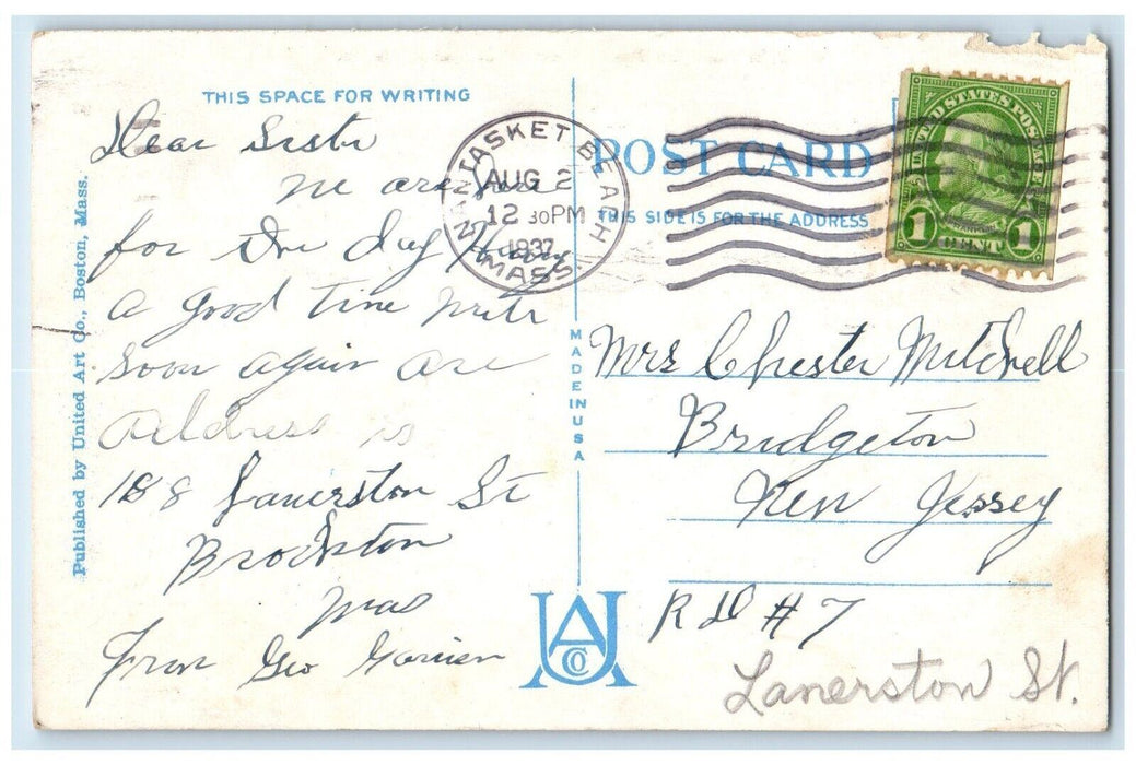 1937 View Of Paragon Park Amusement Nantasket Beach Massachusetts MA Postcard