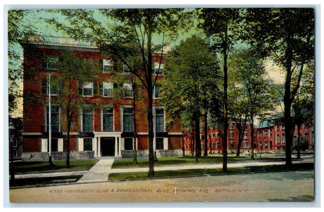 c1910's University Club Professional Bldg. Delaware Buffalo New York NY Postcard