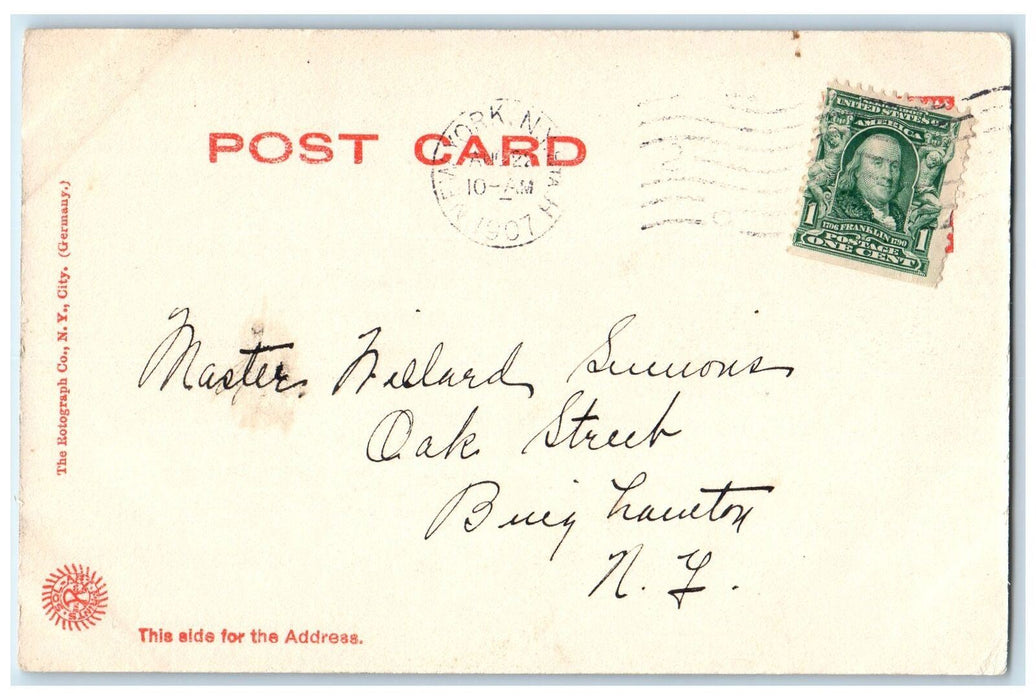 1907 View Of Hester Street New York City NY, Market Busy Crowded Scene Postcard