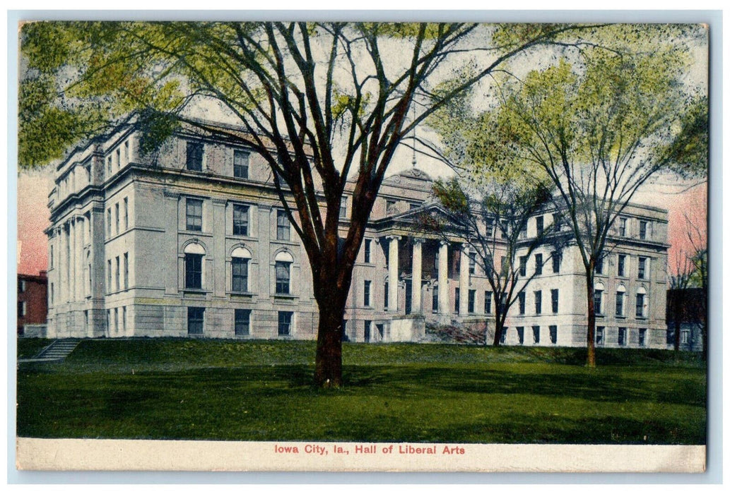 Hall Of Liberal Arts Building Panoramic View Iowa City IA Antique Postcard