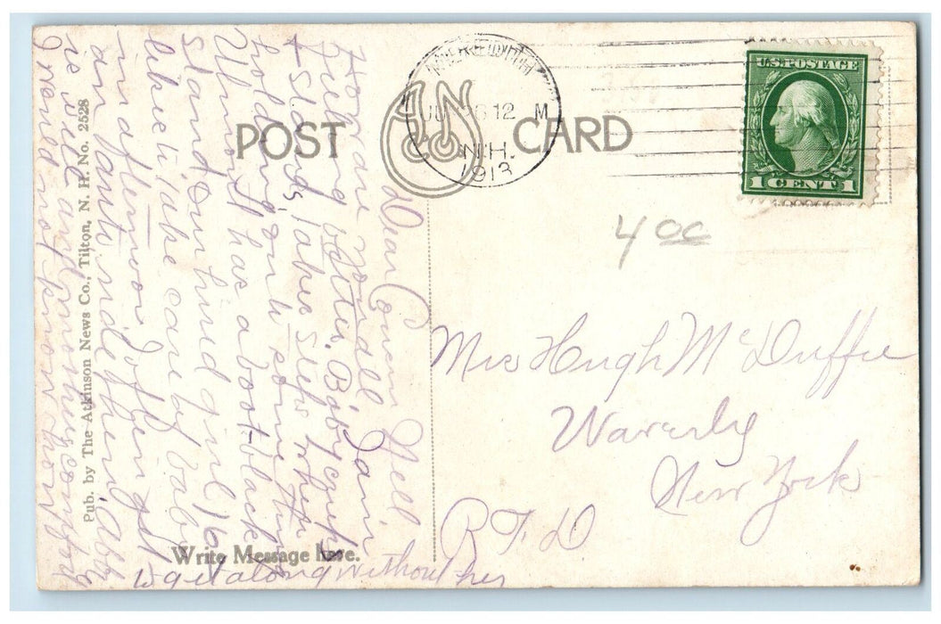 1918 US Mail Steamer Uncle Sam View Lake Winnipesaukee New Hampshire NH Postcard