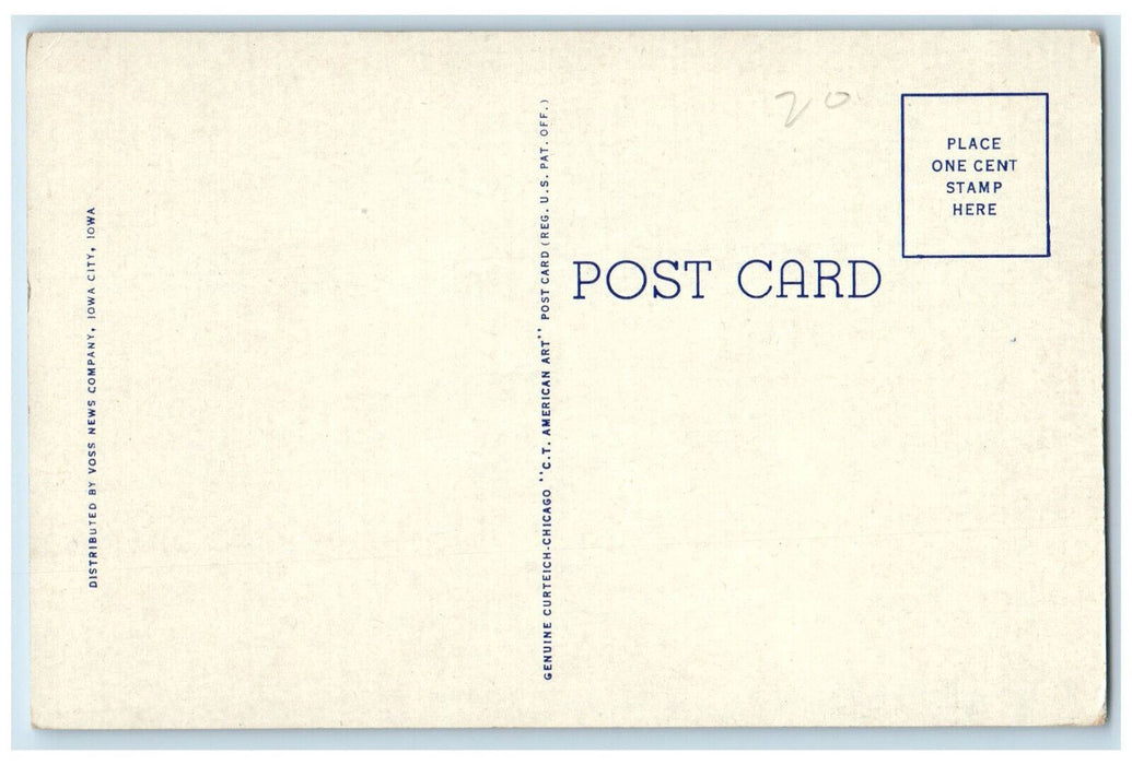 State University Hall Of Liberal Arts Building Iowa City IA Vintage Postcard