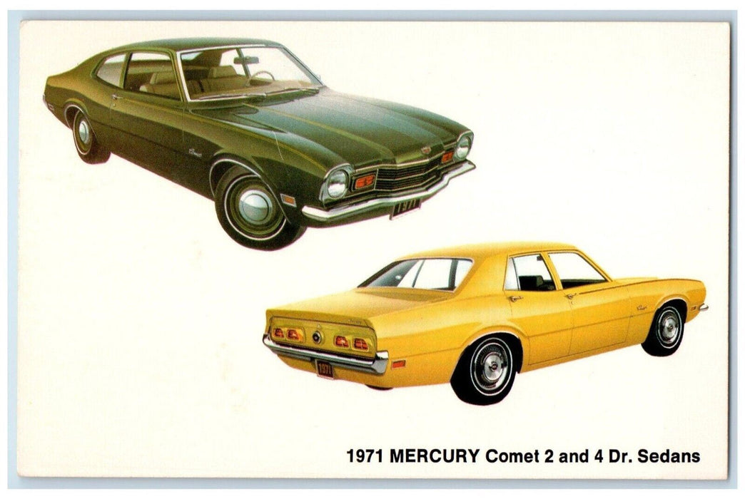 c1960 1971 Mercury Comet 2 And 4Door Sedan Norman Motors Tifton Georgia Postcard