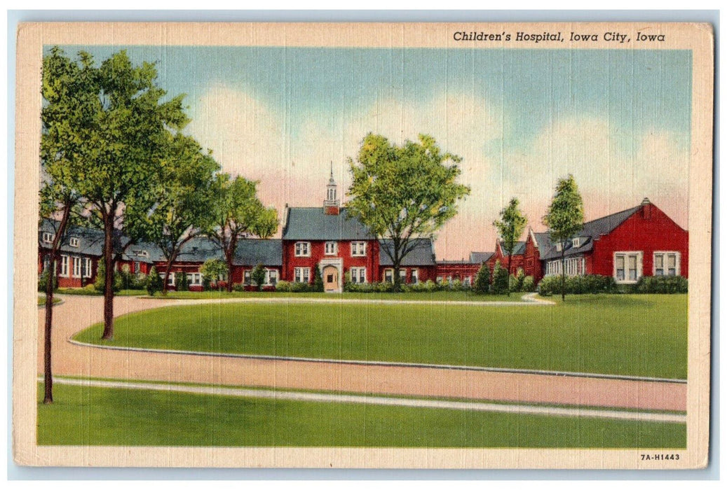 View Of Children's Hospital Building Panoramic View Iowa City IA Postcard
