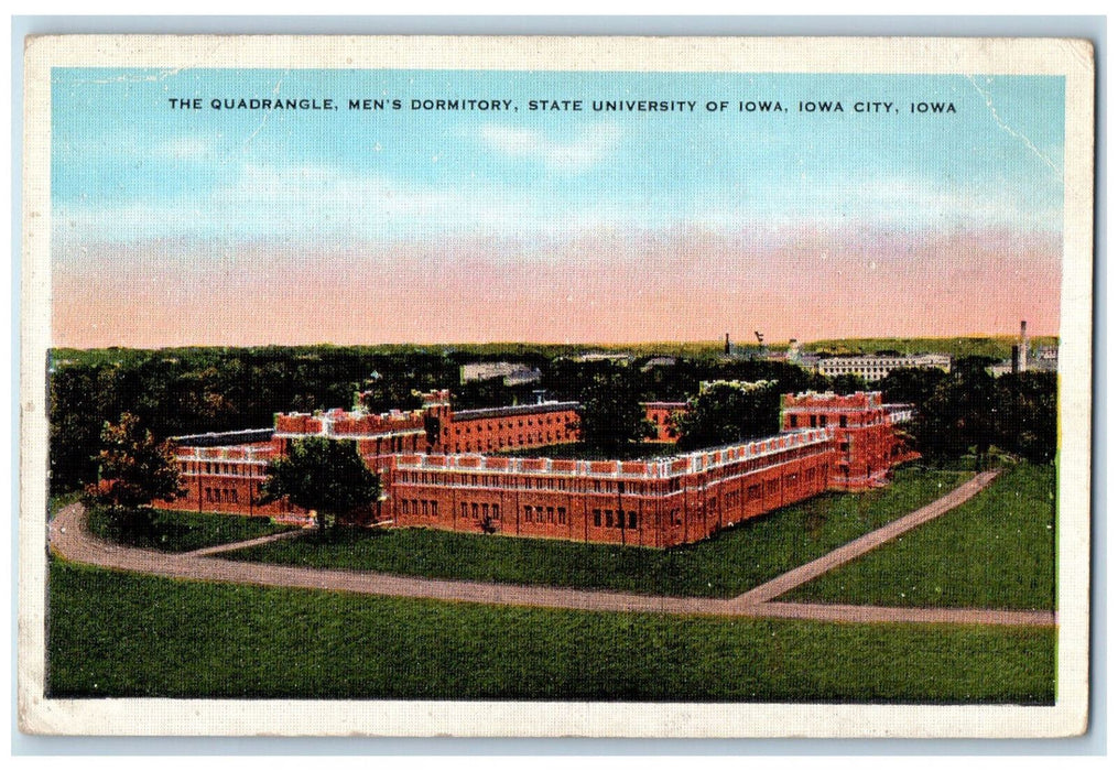 The Quadrangle Men's Dormitory State University Of Iowa, Iowa City IA Postcard