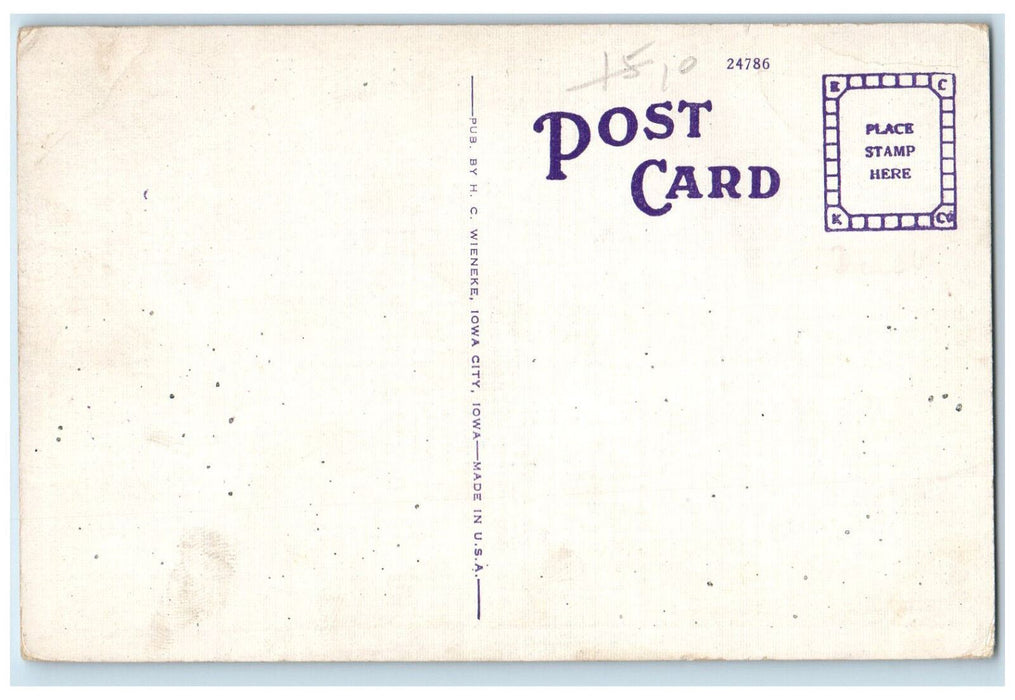 The Quadrangle Men's Dormitory State University Of Iowa, Iowa City IA Postcard