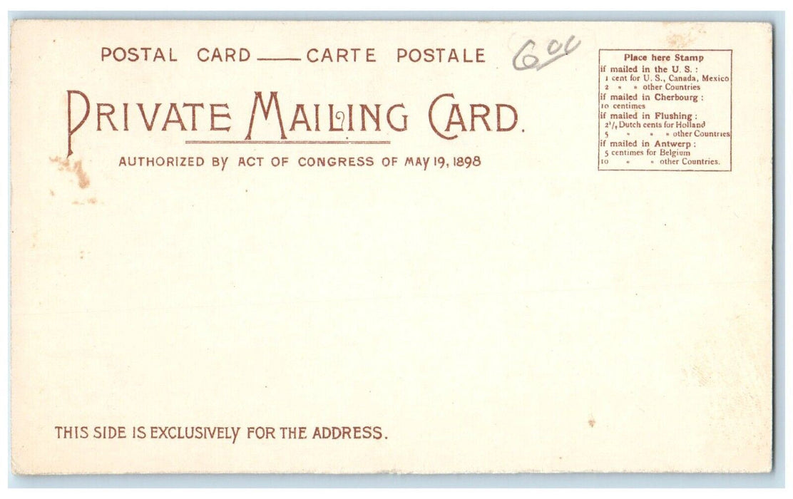 1898 Red Star Line Antwerpen New York Steamer Private Mailing Congress Postcard