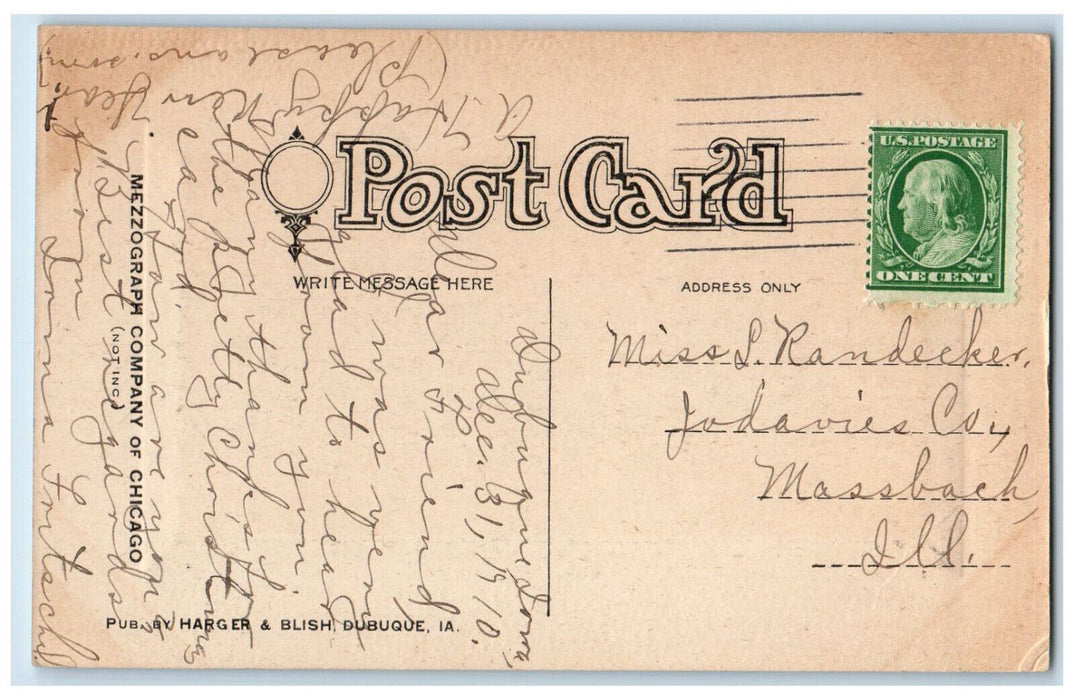 1910 Scene At Kimball's Park Trees Dubuque Iowa IA Antique Posted  Postcard