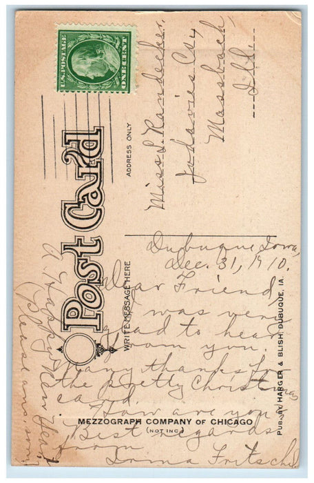 1910 Scene At Kimball's Park Trees Dubuque Iowa IA Antique Posted  Postcard