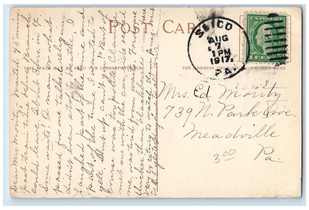 1917 Red Star Line Antwerpen Steamer Cruise Ferry Ship Moon Beach Sand Postcard