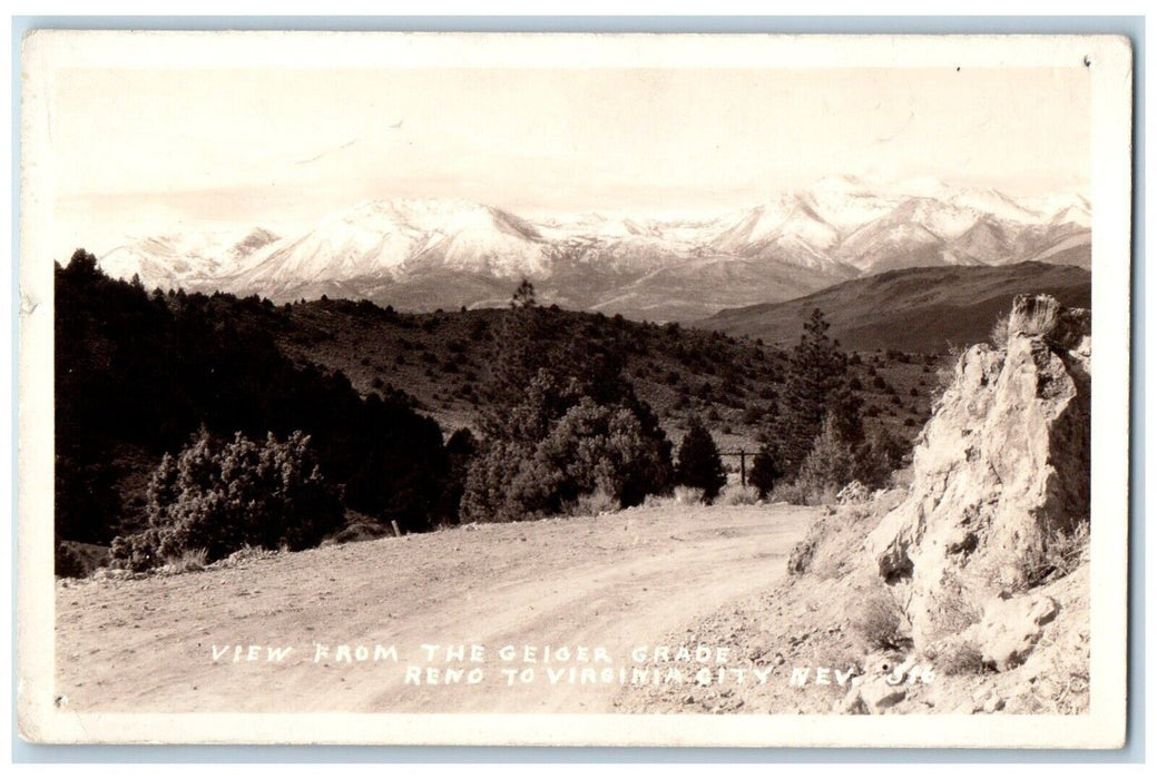 c1930's Geiger Grade View Reno Virginia City Nevada NV RPPC Photo Postcard