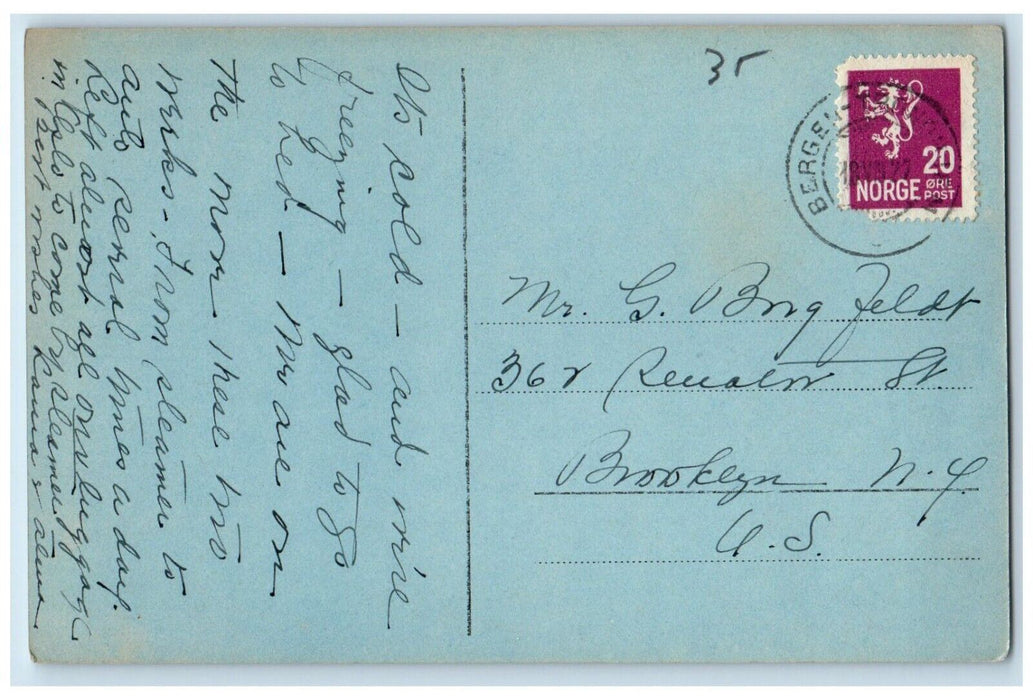 1922 Romsdalshorn Mountain View Andalsnes Norway RPPC Photo Posted Postcard