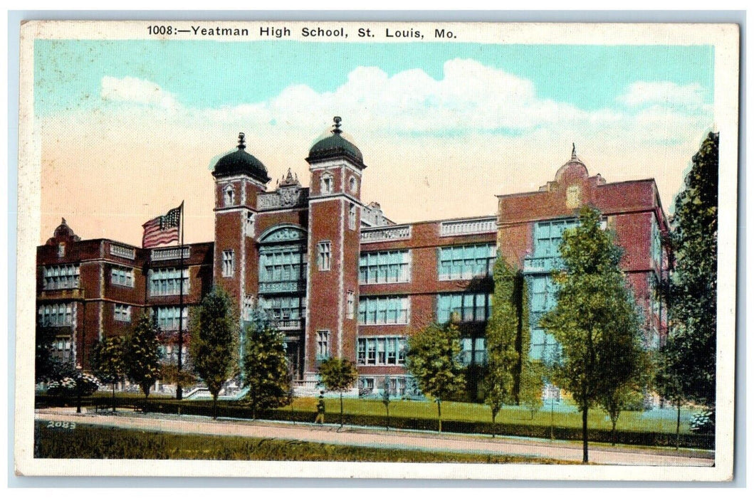 c1910 Yeatman High School Exterior St. Louis Missouri Vintage Antique Postcard