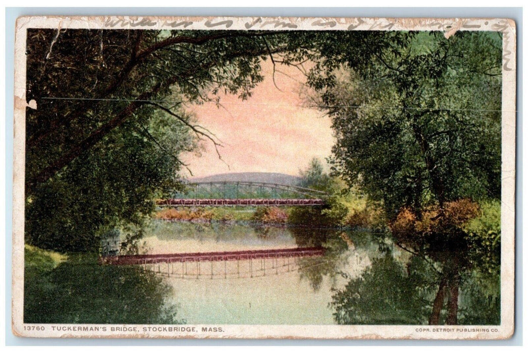 c1910's Tuckerman's Bridge Stockbridge Massachusetts MA Phostint Postcard