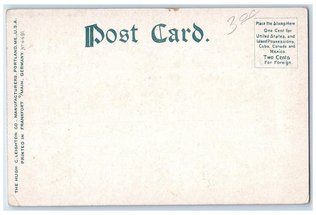 c1905 High School Campus Building Ground Entrance View Oldtown Maine ME Postcard