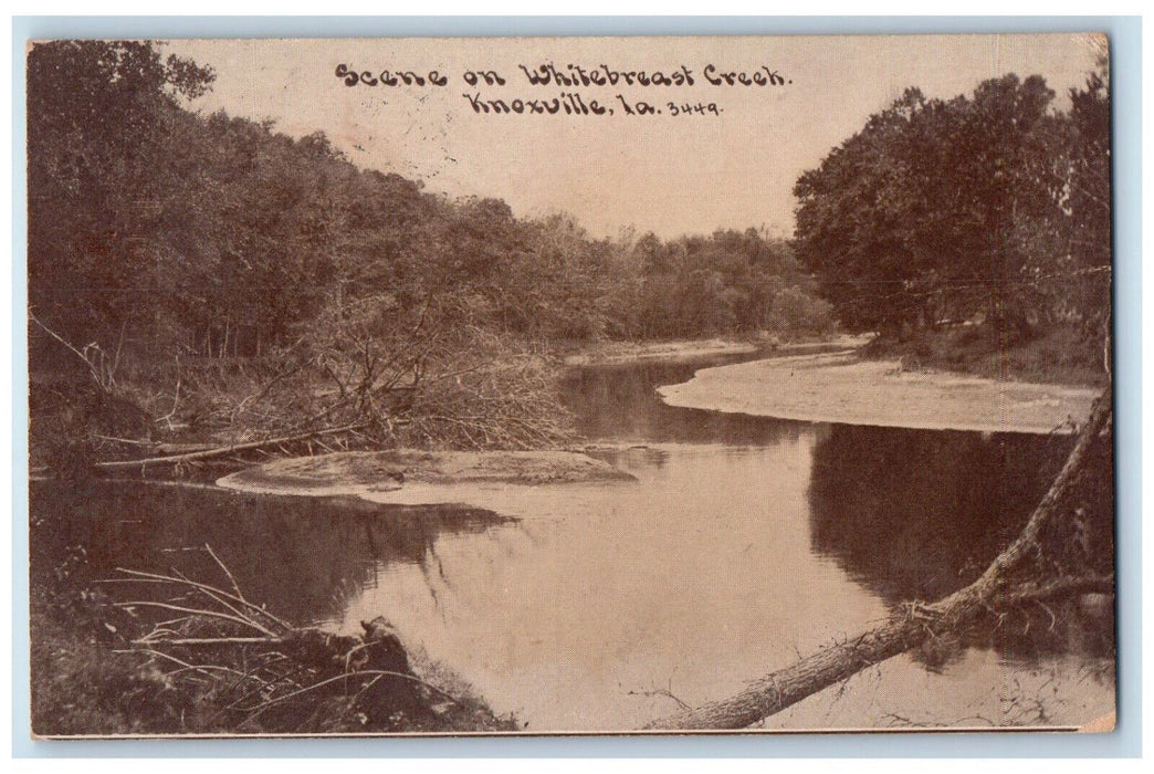 1912 Scene On Whitebreast Creek  Nature View Knoxville Iowa IA Antique Postcard