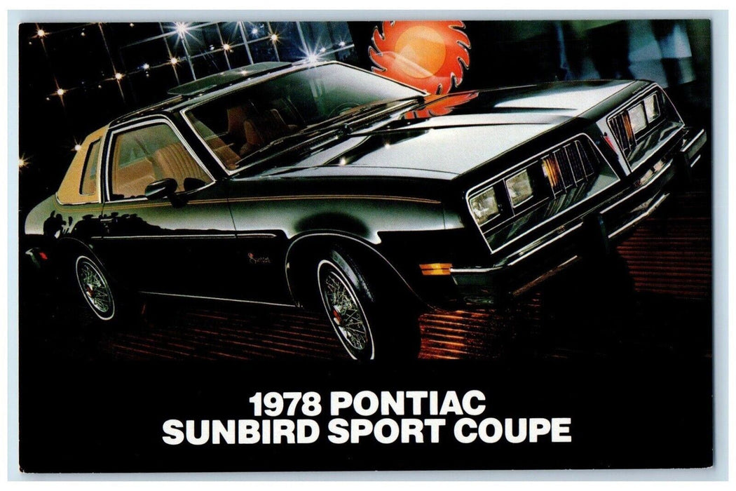 1978 Glossy Black Pontiac Sunbird Sport Coupe Feder Pontiac Shaker Ohio Postcard