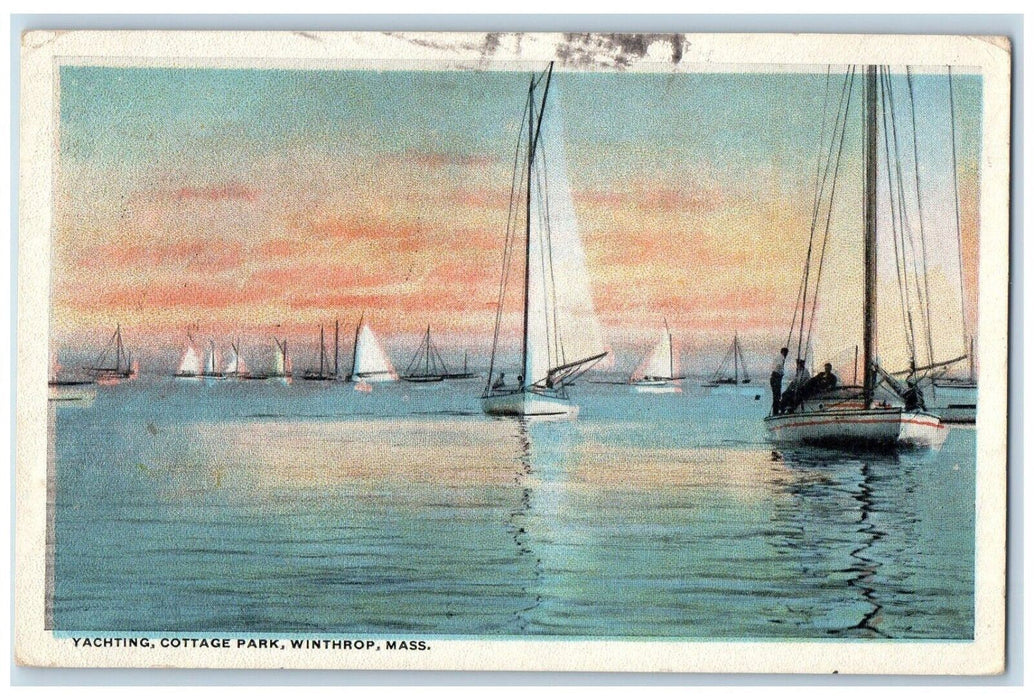 1920 Yachting Cottage Park Winthrop Massachusetts MA Posted Vintage Postcard