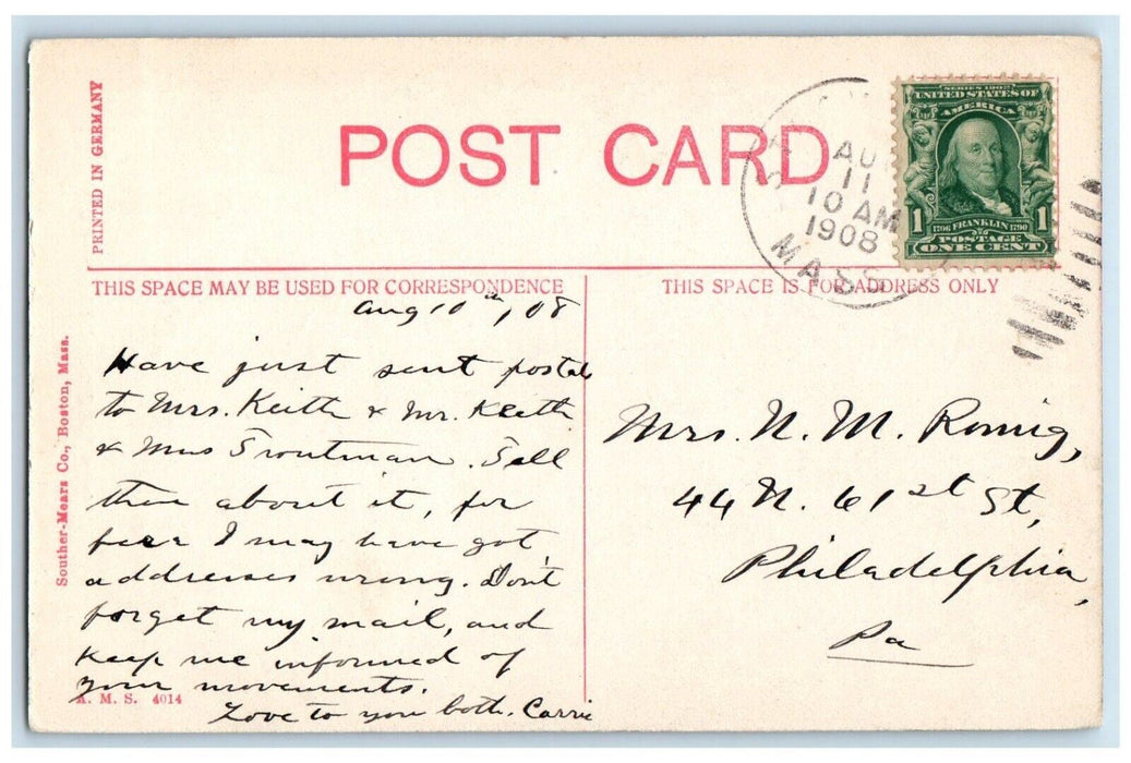 1908 Ice Glen Forest Stockbridge Massachusetts MA Posted Antique Postcard