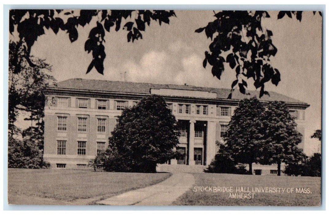 Stockbridge Hall University Of Massachusetts Amherst MA Vintage Postcard