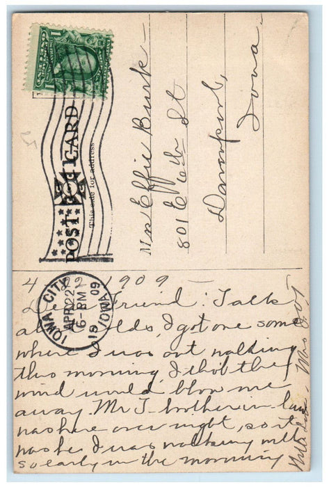 1909 City Park Garden Gazebo Cottage Scene Iowa City, Iowa IA Antique Postcard