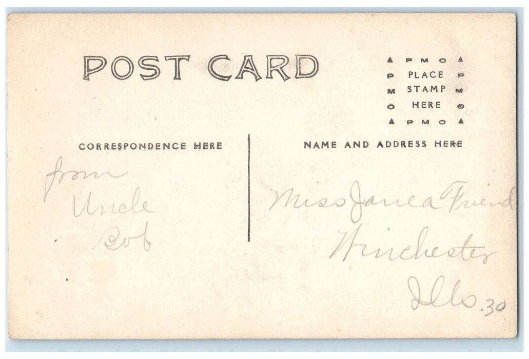 c1910's Baptist Church Winchester Illinois IL RPPC Photo Unposted Postcard
