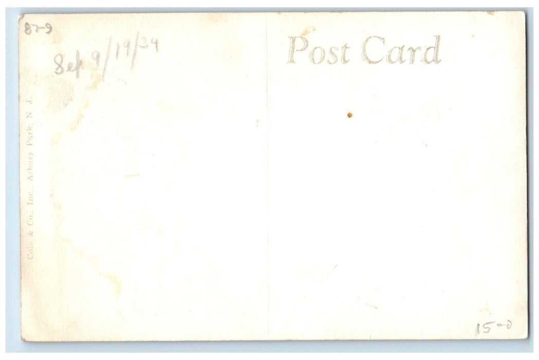 1934 SS Morro Castle Steamer Ship Ashore At Asbury Park NJ RPPC Photo Postcard