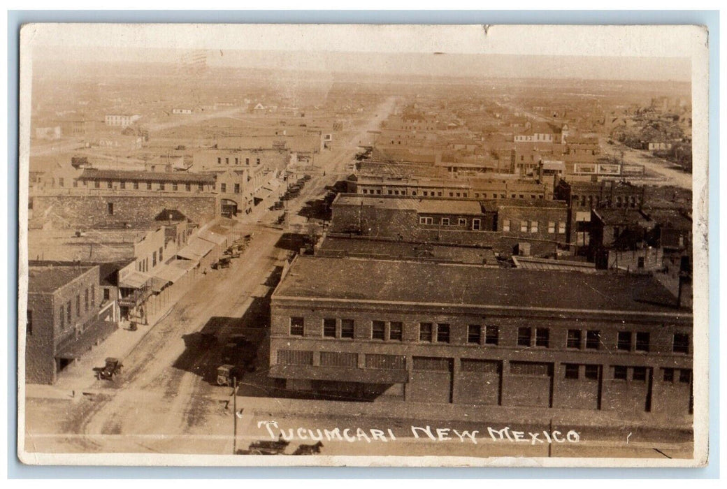 1925 Bird's Eye View Tucumcari New Mexico NM RPPC Posted Photo Postcard