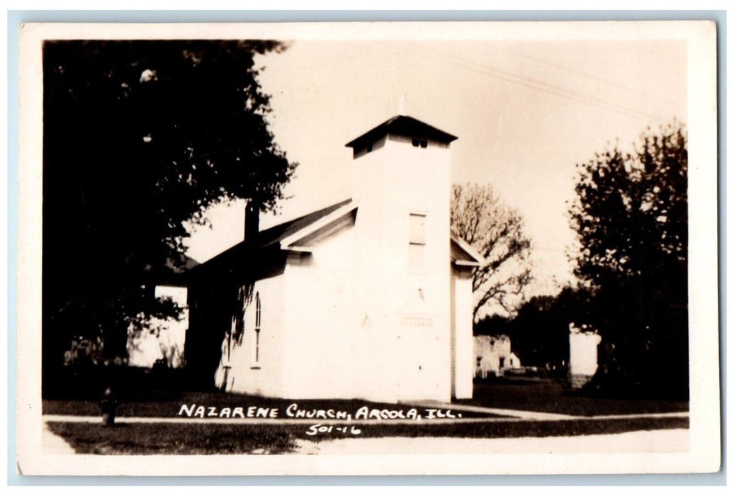c1910's Nazarene Church View Arcola Illinois IL RPPC Photo Unposted Postcard