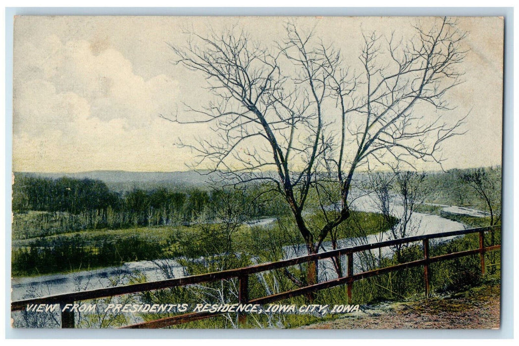 Scenic View From President's Residence Iowa City, Iowa IA Vintage Postcard