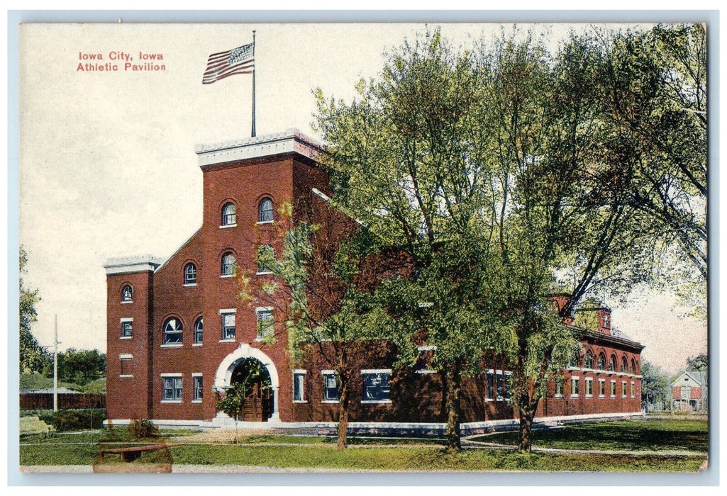 Athletic Pavilion Garden Trees Exterior Scene Iowa City, Iowa IA Postcard