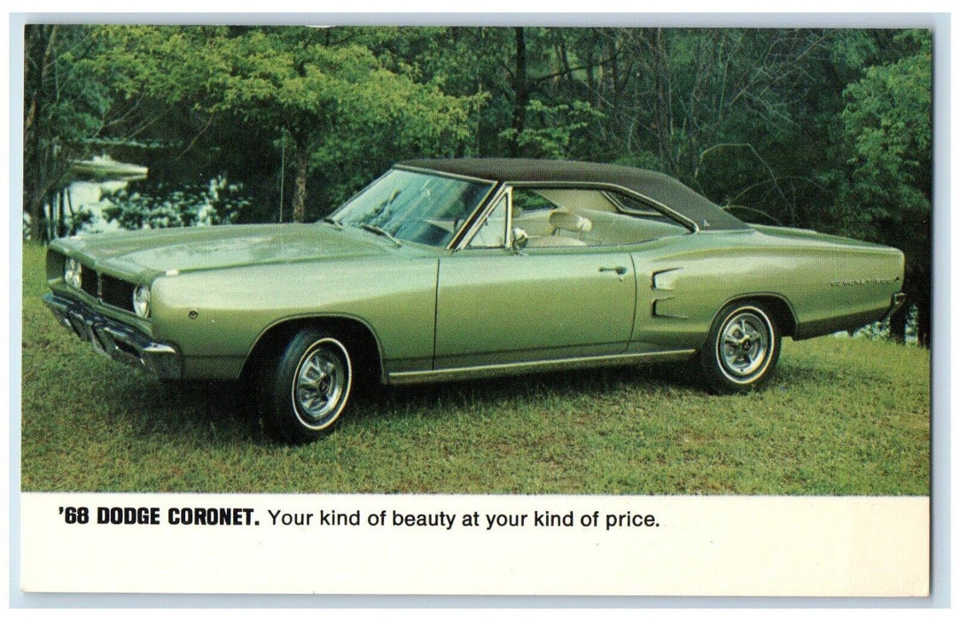 c1960 1968 Dodge Coronet 500 Hunter Motors Dealership Torrington Conn Postcard