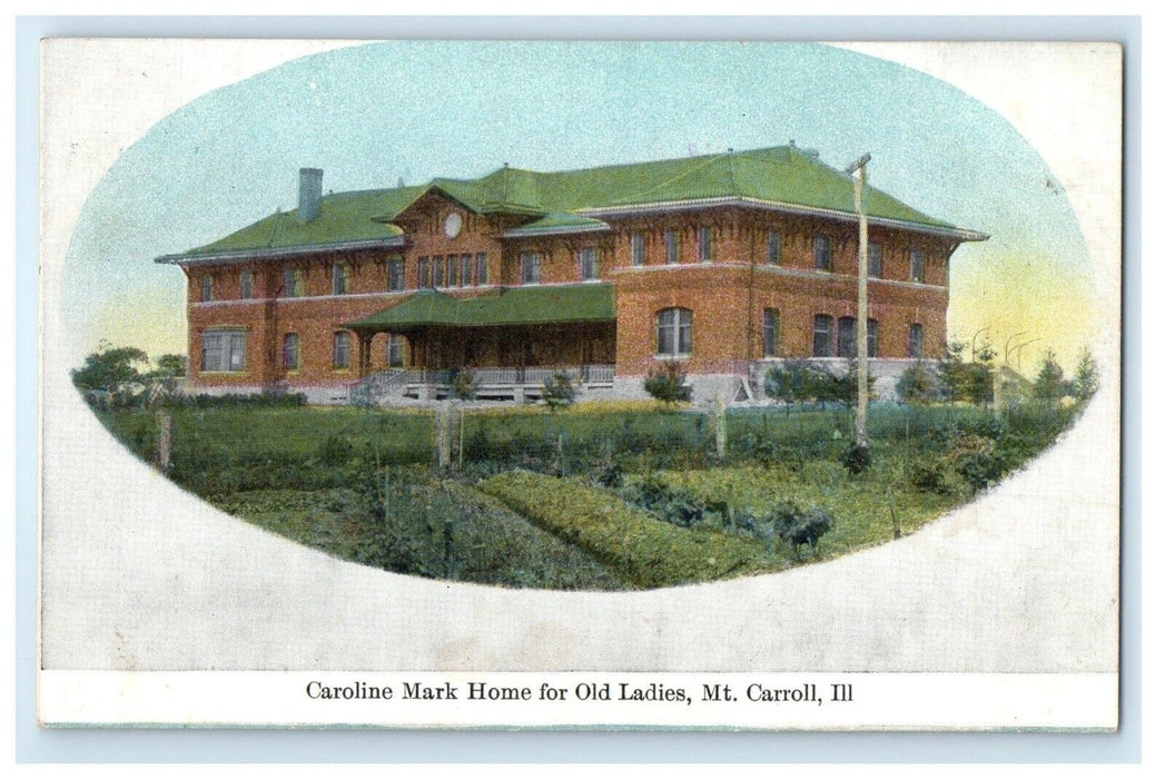 1908 Caroline Mark Home Old Ladies Mt. Carroll Illinois IL Posted Postcard