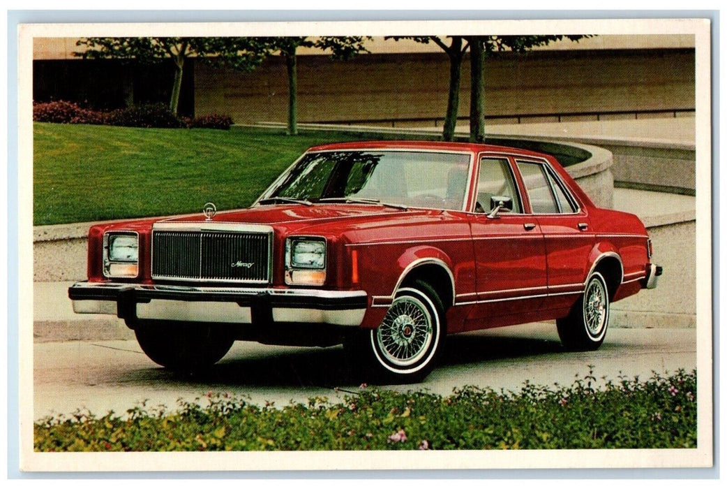 c1979 Red Mercury Monarch Classic Mid Car Jamestown New York Dealership Postcard