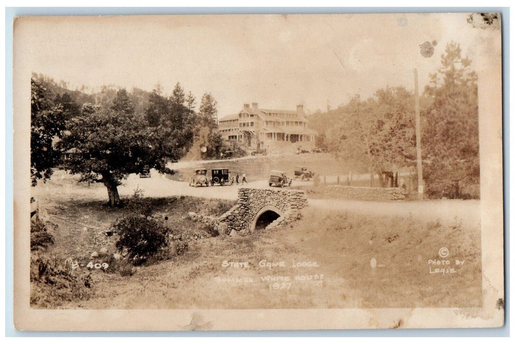 1927 State Game Lodge Hotel Lease Custer South Dakota SD RPPC Photo Postcard