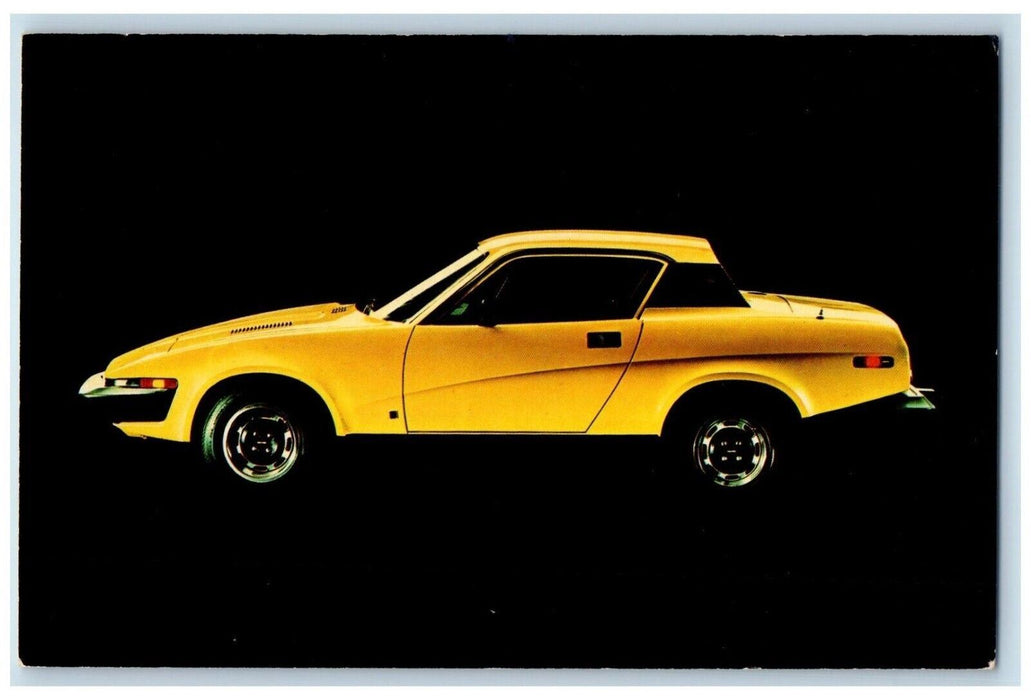 c1960 Yellow Glorious Triumph TR7 Sports Car Classic Webster New York Postcard