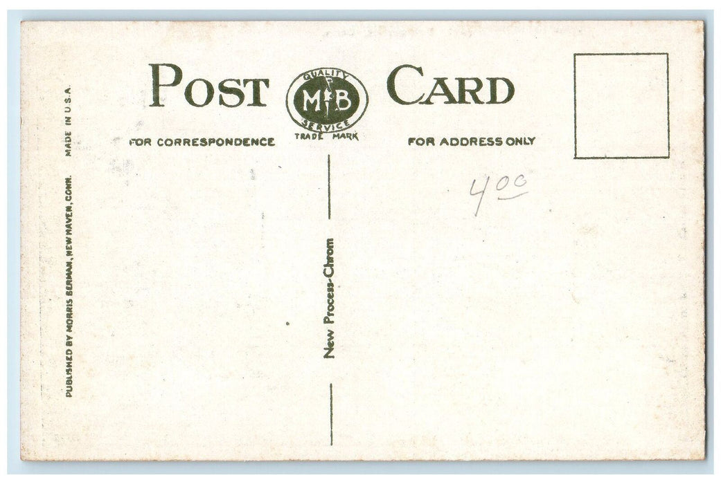 c1910 View Of Main Street Railway Classic Cars Downtown Bridgeport CT Postcard