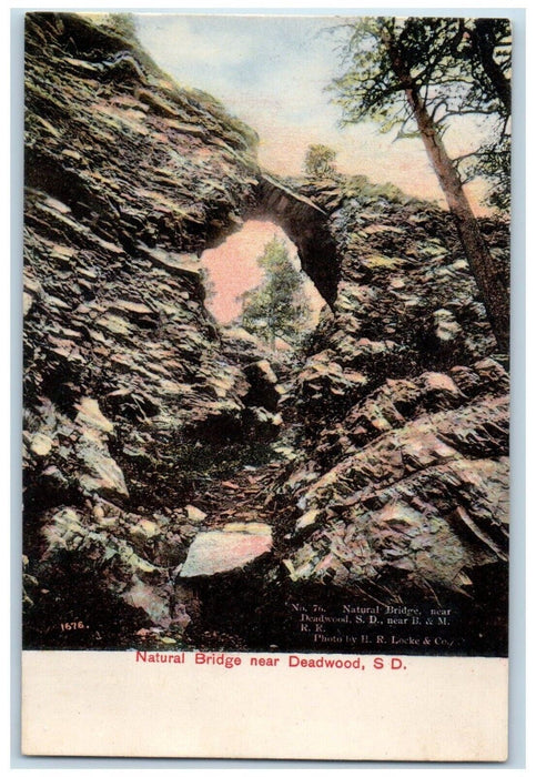 c1910 Natural Bridge Near Deadwood South Dakota SD Antique Vintage Postcard