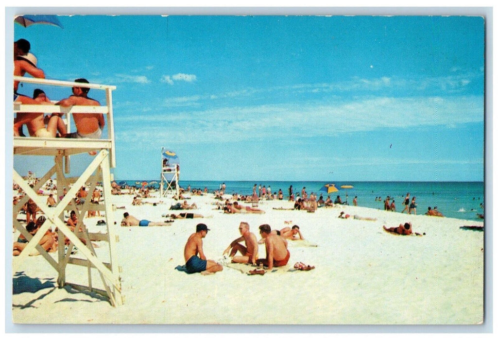 c1960's Pensacola Beach On The Gulf Mexico White Sand Pensacola FL Postcard