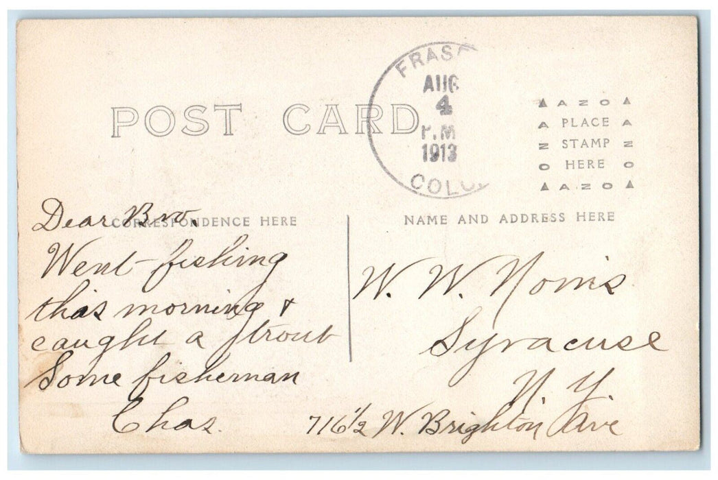 1913 Cabin Creek Lodge Hunting Inspiration Point Fraser CO RPPC Photo Postcard