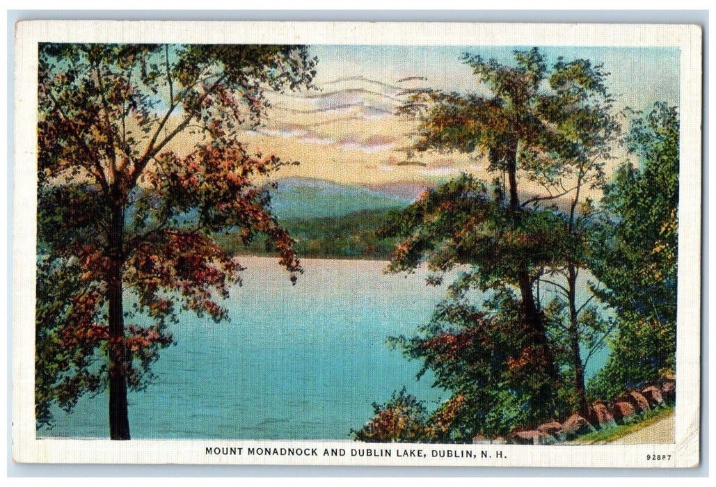 1935 Mount Monadnock and Dublin Lake Dublin New Hampshire NH Postcard