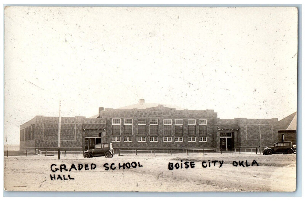 c1930's Elementary Graded School Boise City Oklahoma OK RPPC Photo Postcard