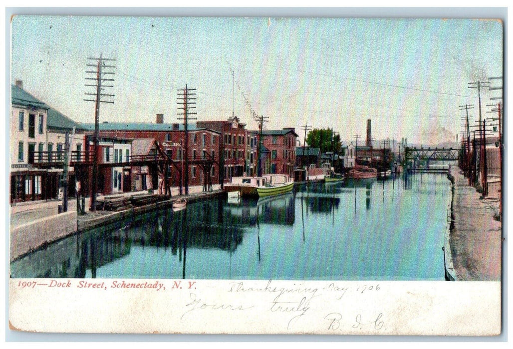 1906 Dock Street Ship Bridge Exterior Building Schenectady New York NY Postcard