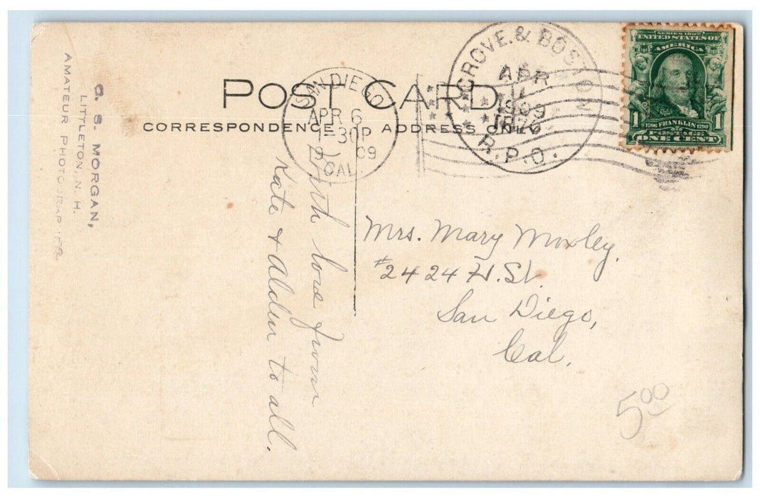 1909 Mother And Son San Diego California CA RPO Antique RPPC Photo Postcard