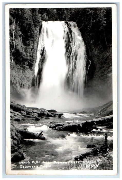1946 Lemola Falls Near Diamond Lake Oregon OR Eastman Posted RPPC Photo Postcard