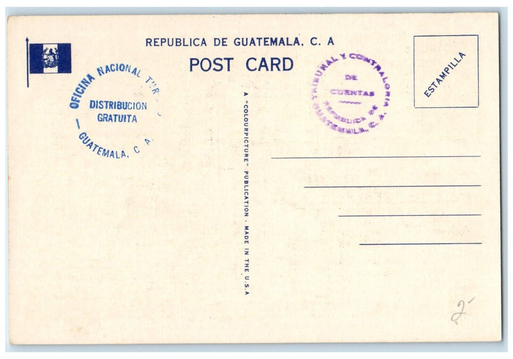 c1940 Indian Weaver San Antonio Guatemala CA Antique Unposted Vintage Postcard